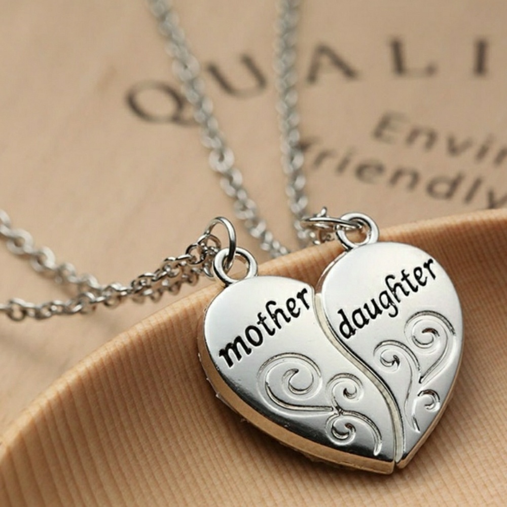 Mom & Daughter Heart Shape Necklace